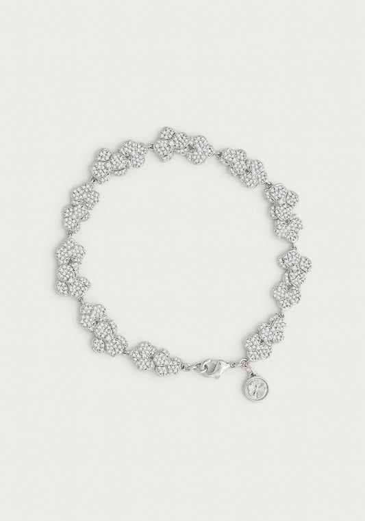 Orchid White Pavé Tennis Bracelet, Silver