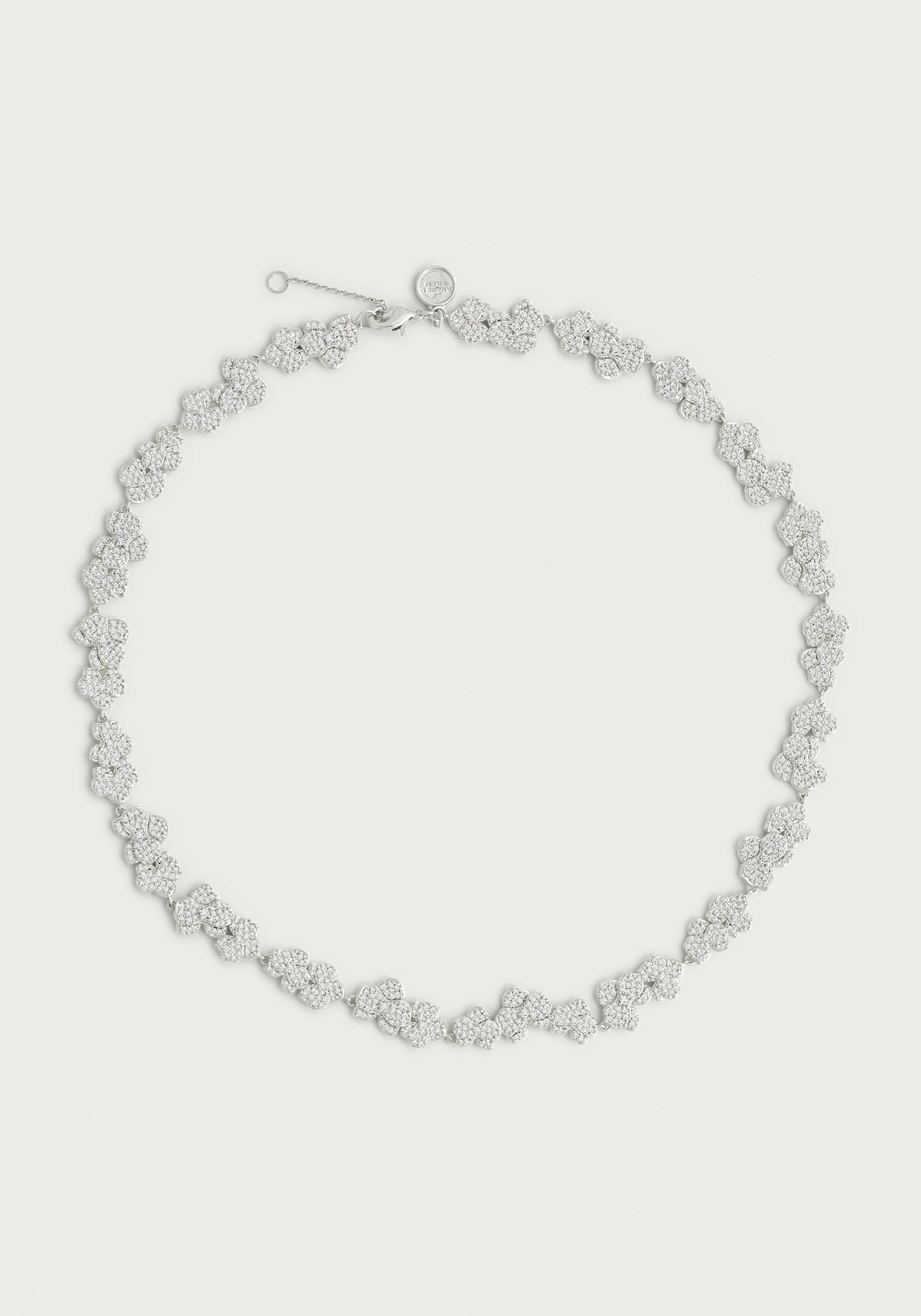 Orchid White Pavé Necklace, Silver
