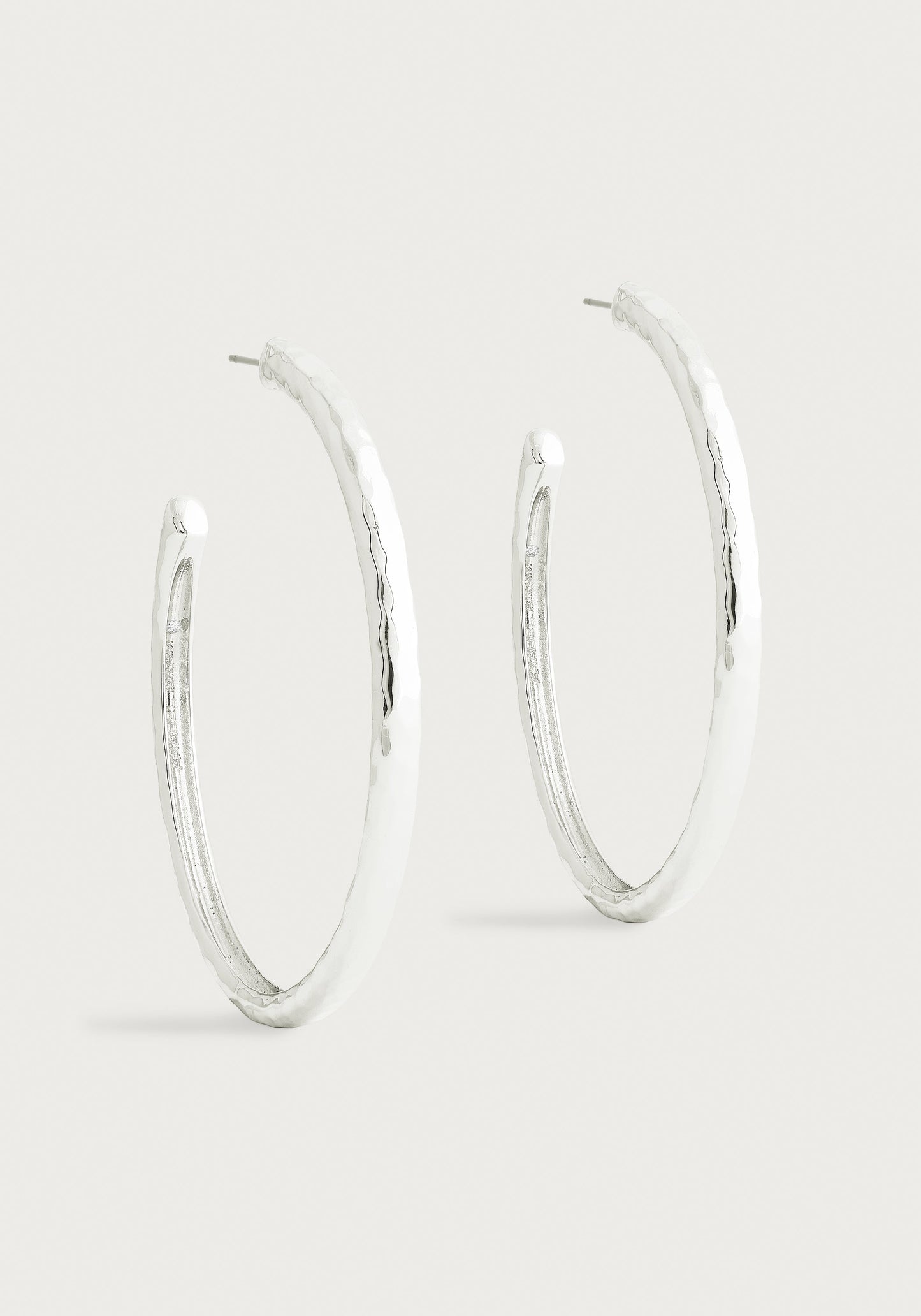 Farrier Large Hoops, Silver