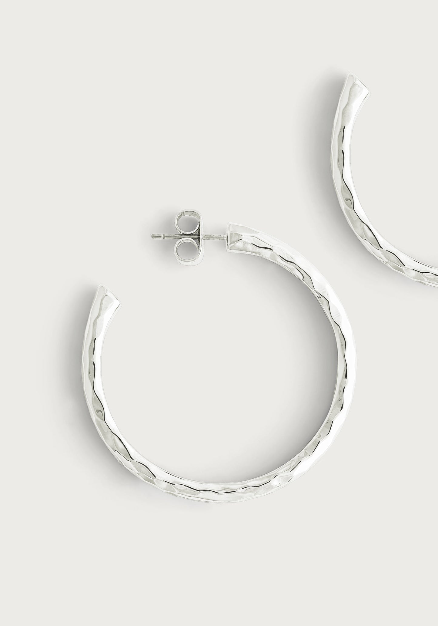 Farrier Medium Hoops, Silver