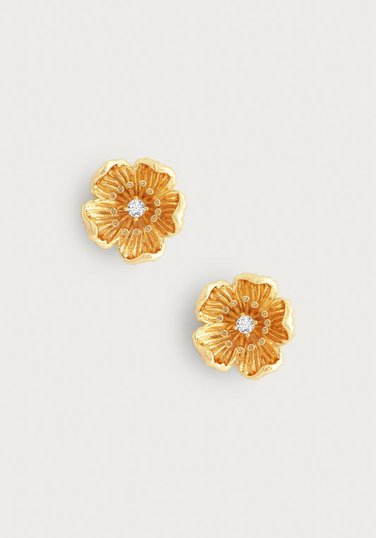 Wildflowers Gold Stud Earrings