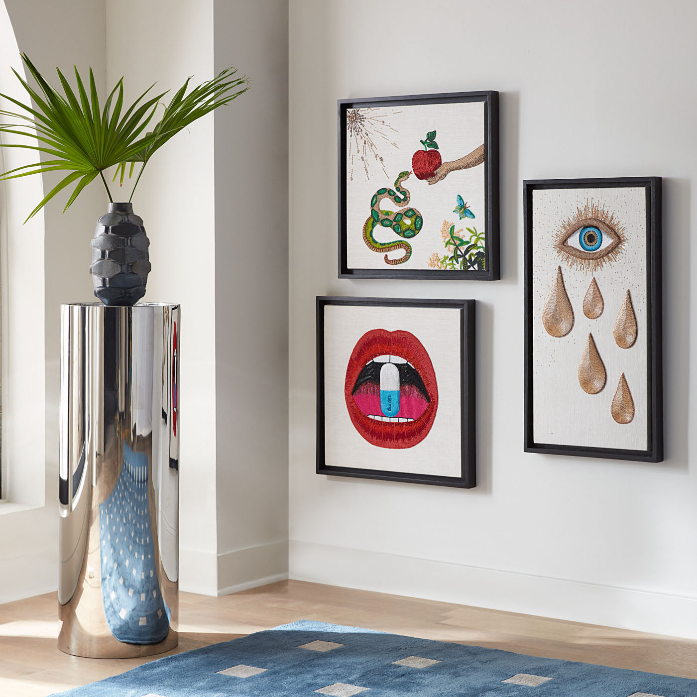 Muse Snake & Apple Beaded Art