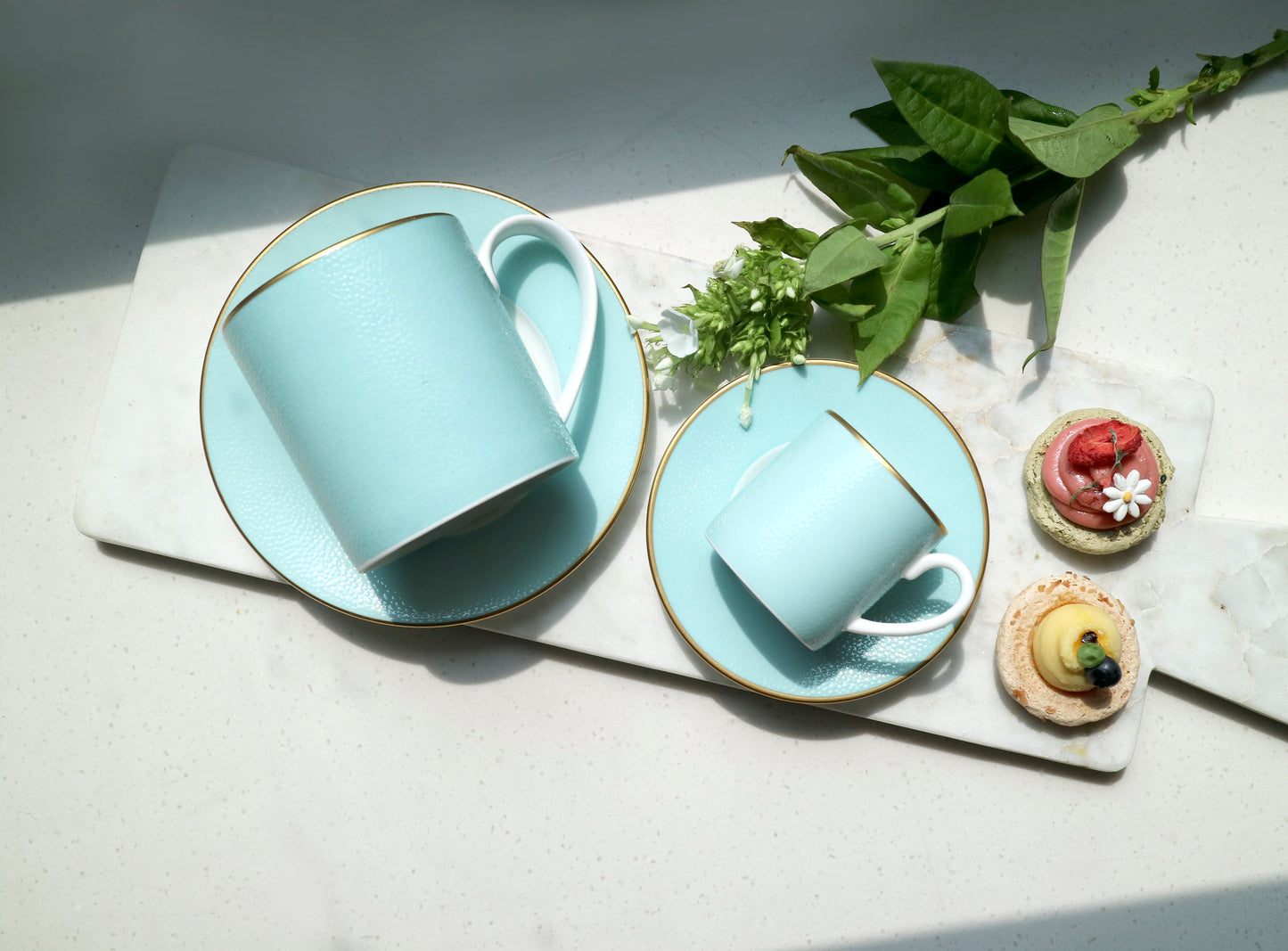 Charlotte - Set of 2, Espresso Cups and Saucers