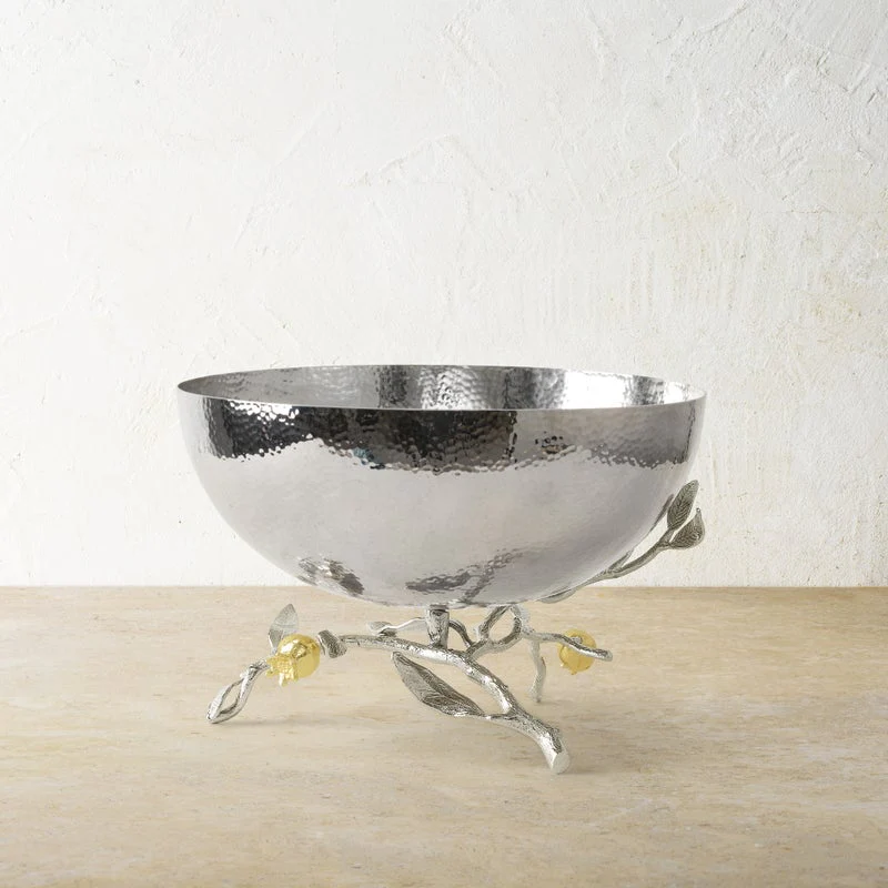 Pomegranate Silver & Gold Serving Bowl
