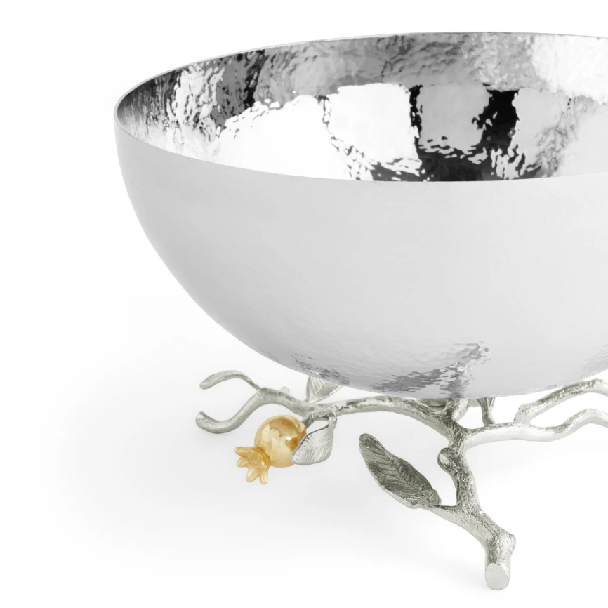 Pomegranate Silver & Gold Serving Bowl