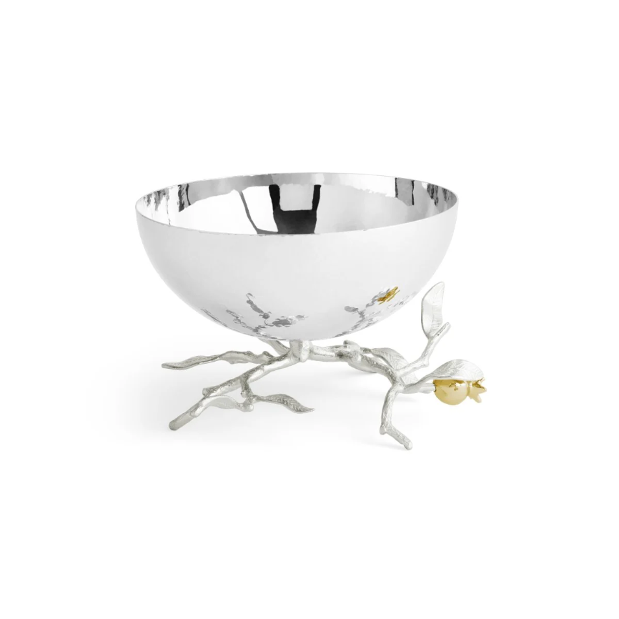 Pomegranate Silver & Gold Small Bowl