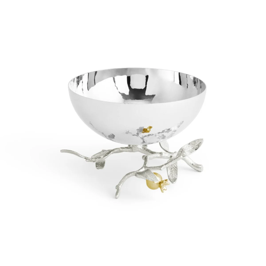 Pomegranate Silver & Gold Small Bowl