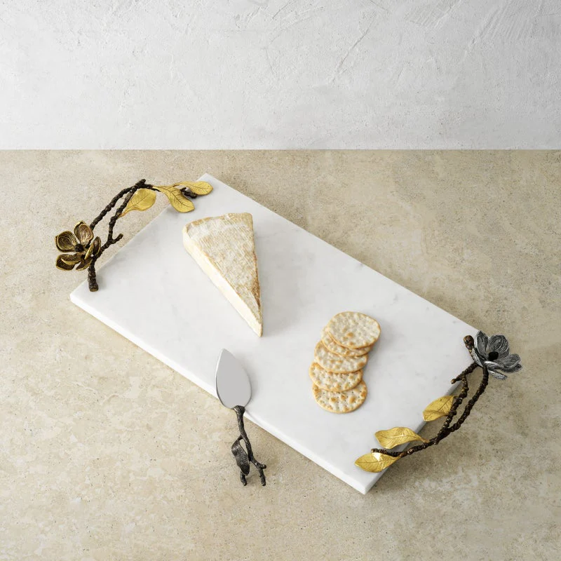 Vintage Bloom Cheese Board with Knife