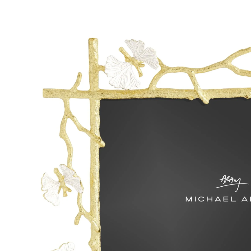 Butterfly Ginkgo Gold Frame