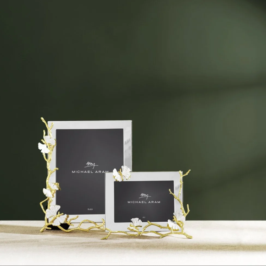 Butterfly Ginkgo Gold Reflective Frame