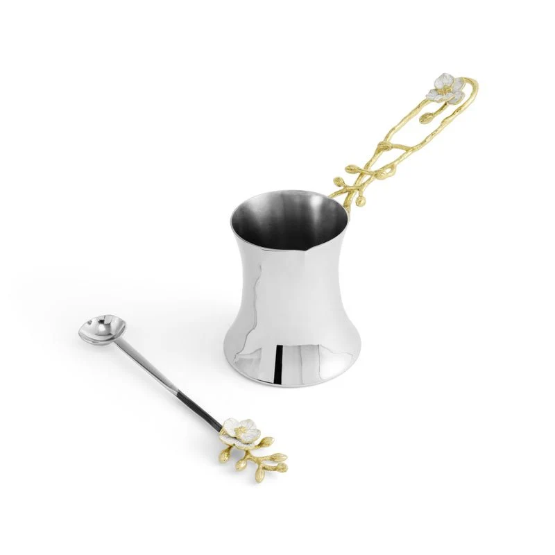 Orchid Coffee Pot with Spoon