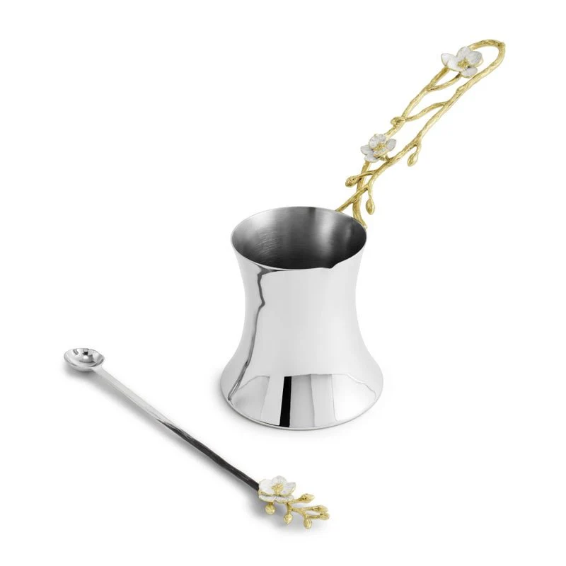 Orchid Coffee Pot with Spoon