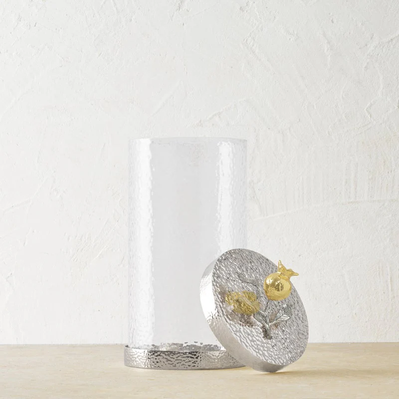 Pomegranate Silver & Gold Canisters