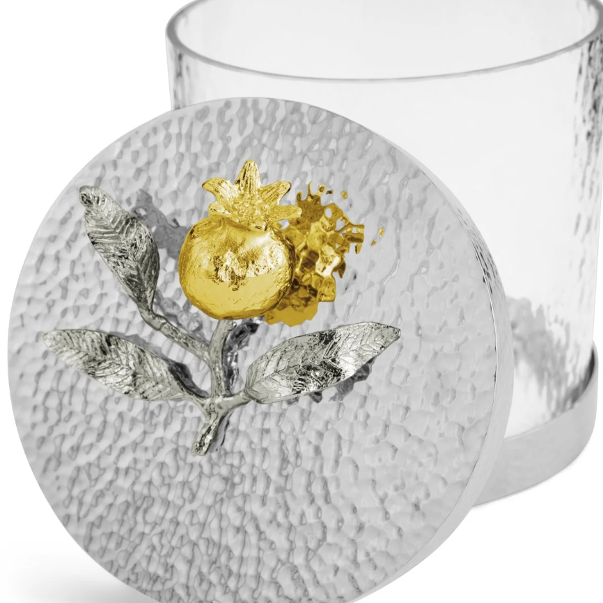 Pomegranate Silver & Gold Canisters