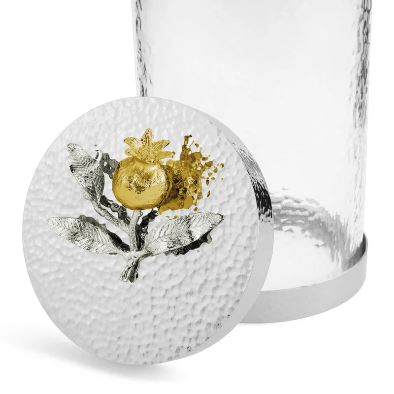 Pomegranate Silver & Gold Canisters