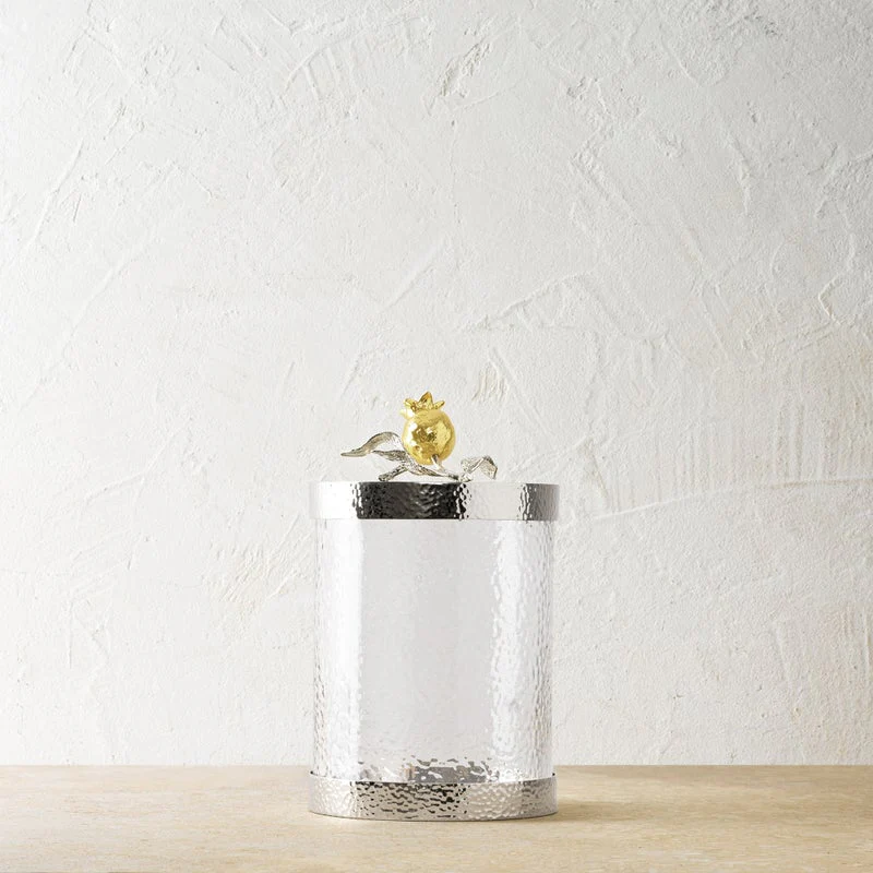 Pomegranate Silver & Gold Canisters