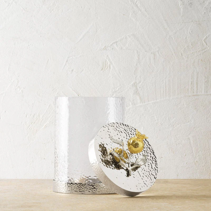 Pomegranate Silver & Gold Canisters