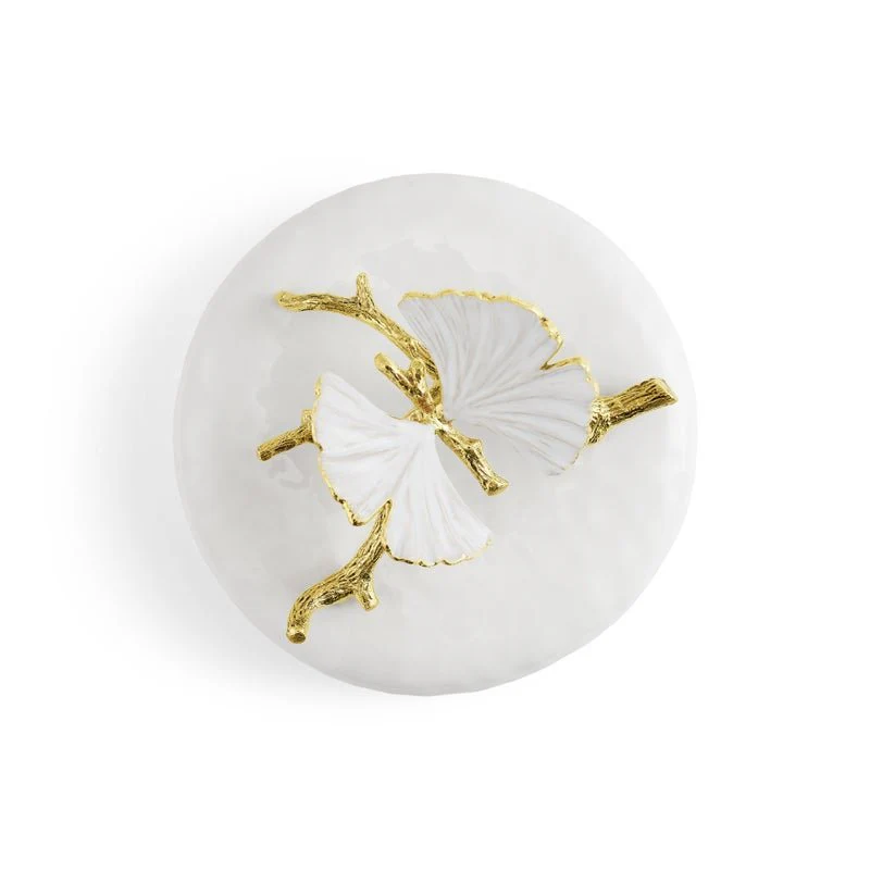 Butterfly Ginkgo Gold Porcelain Canister