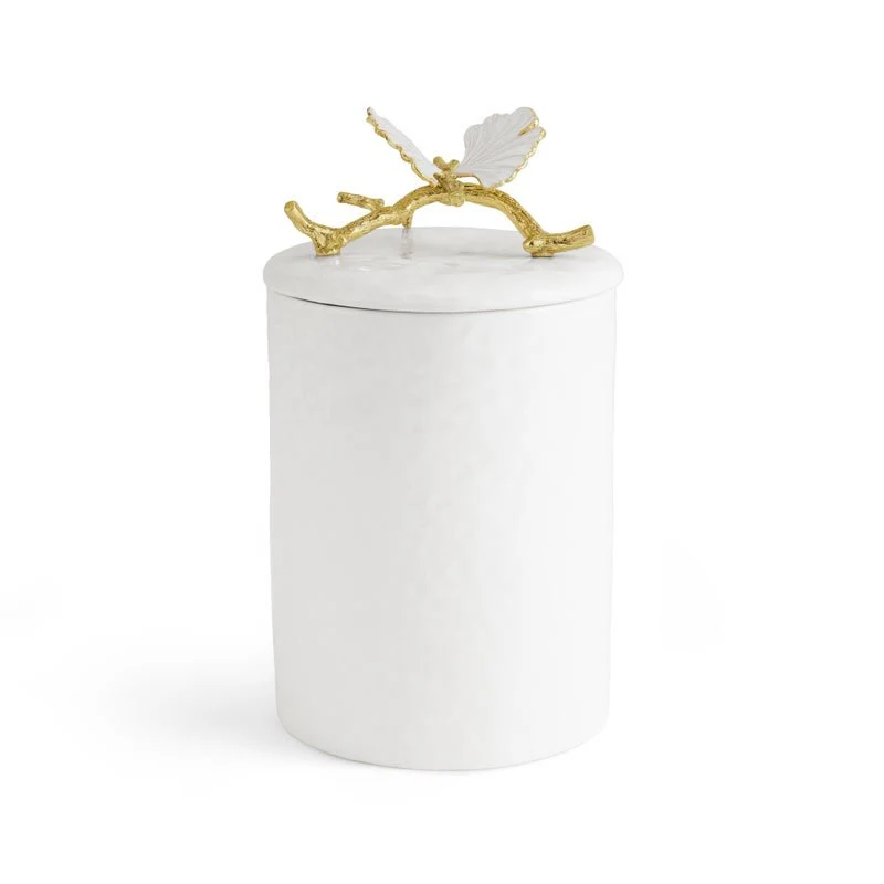 Butterfly Ginkgo Gold Porcelain Canister