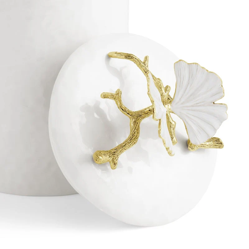 Butterfly Ginkgo Gold Porcelain Canister