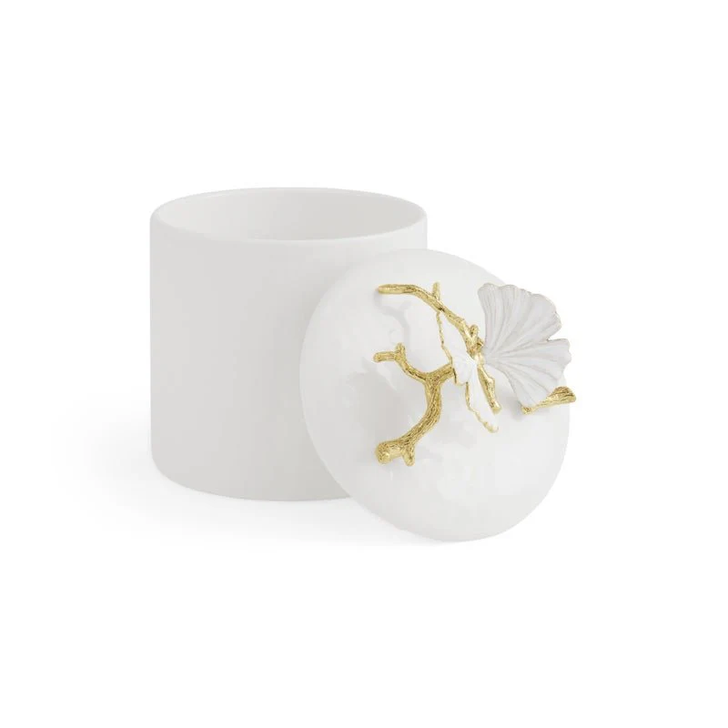 Butterfly Ginkgo Gold Porcelain Canister