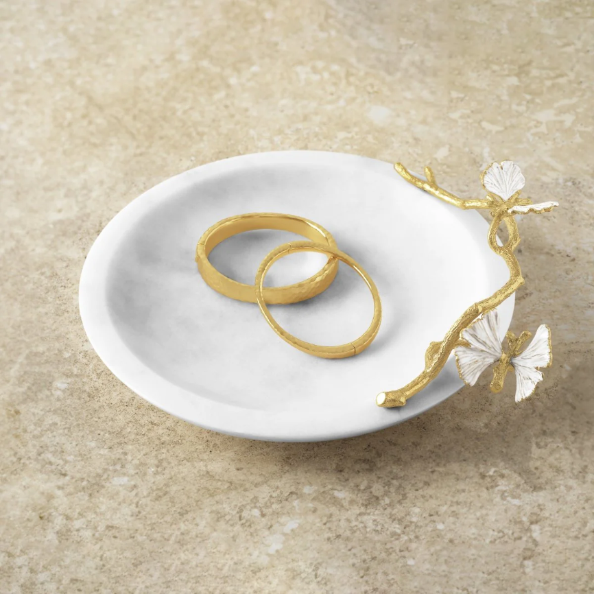 Butterfly Ginkgo Gold Trinket Dish