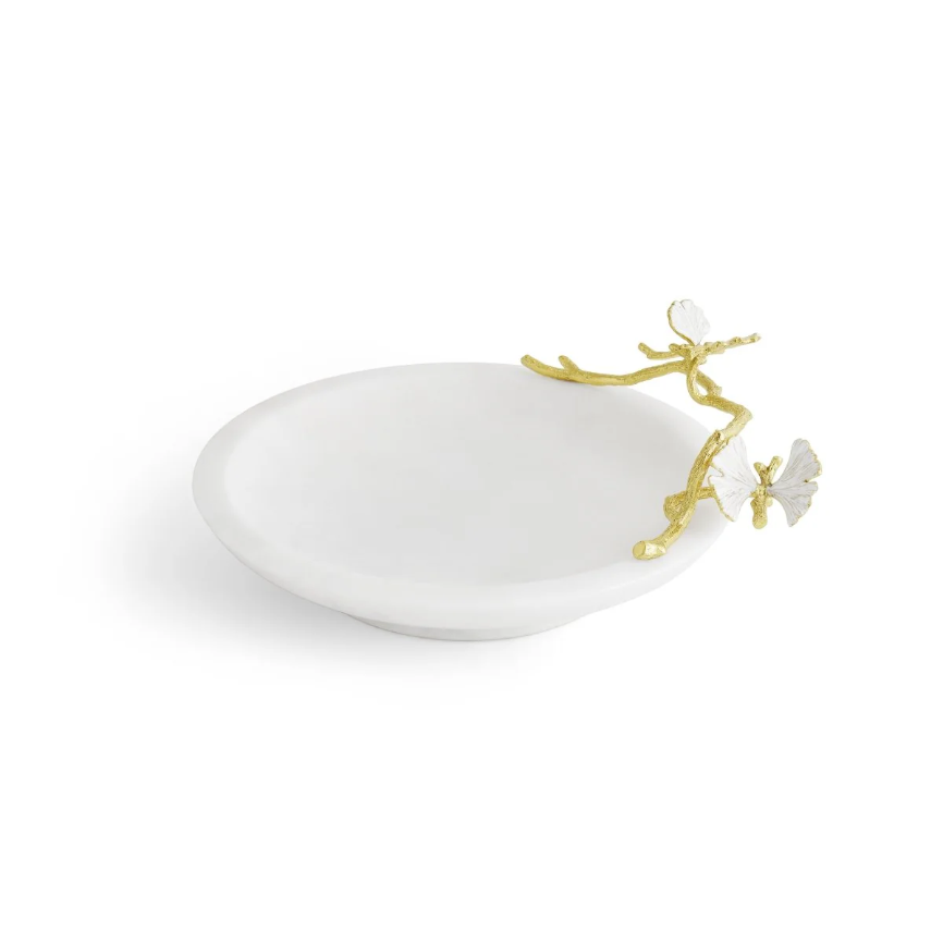 Butterfly Ginkgo Gold Trinket Dish