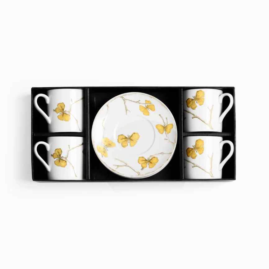 Butterfly Ginkgo Gold Demitasse