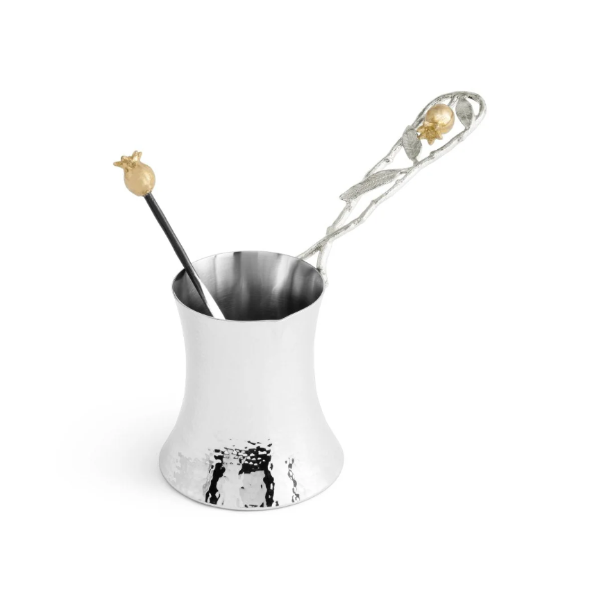 Pomegranate Silver & Gold Coffee Pot x Kavat Coffee Gift Set