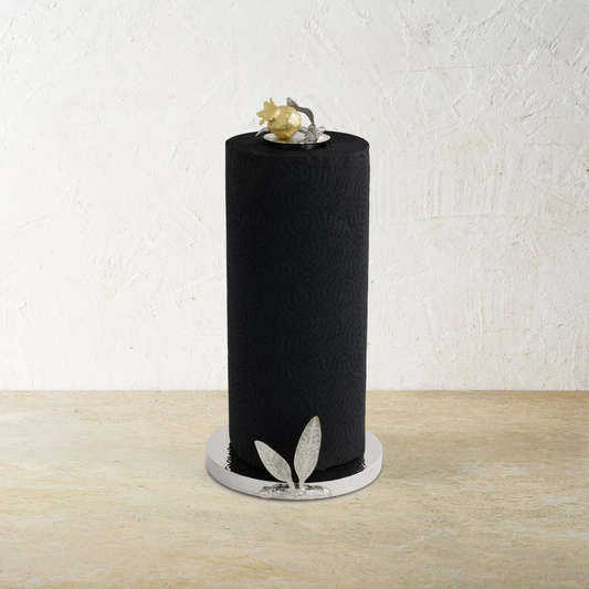 Pomegranate Silver & Gold Paper Towel Holder