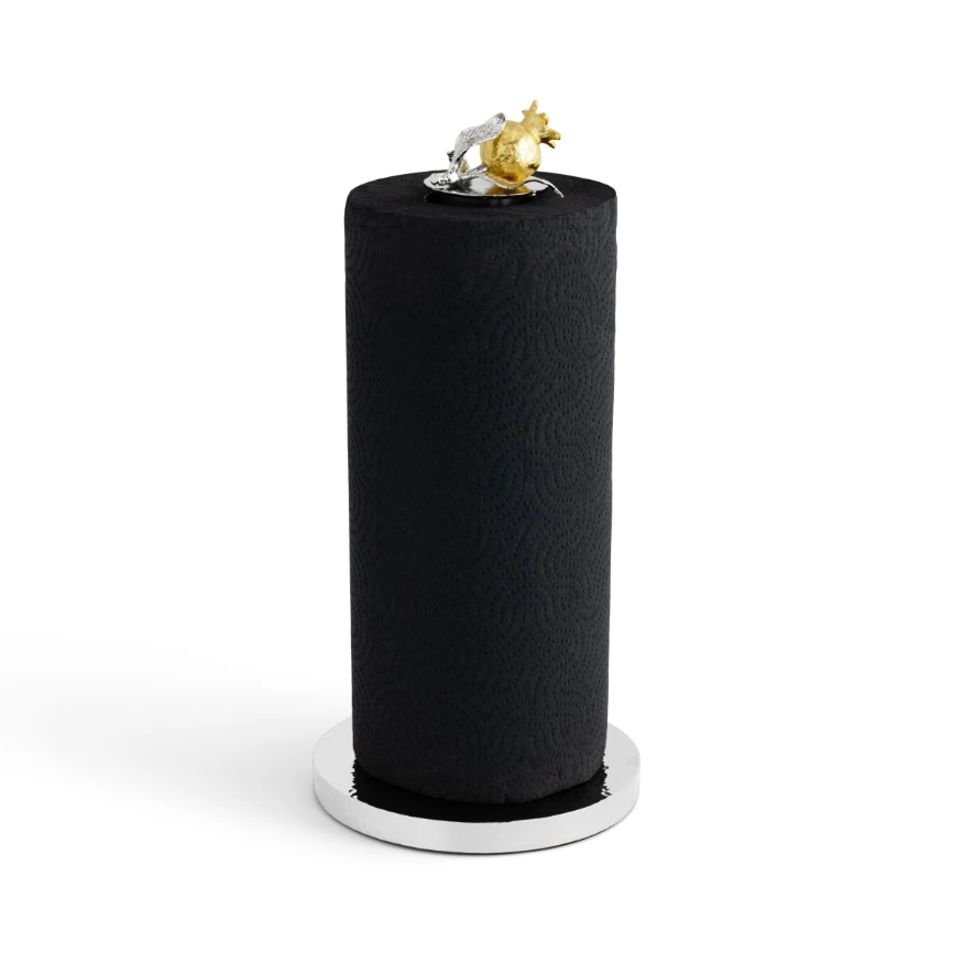 Pomegranate Silver & Gold Paper Towel Holder