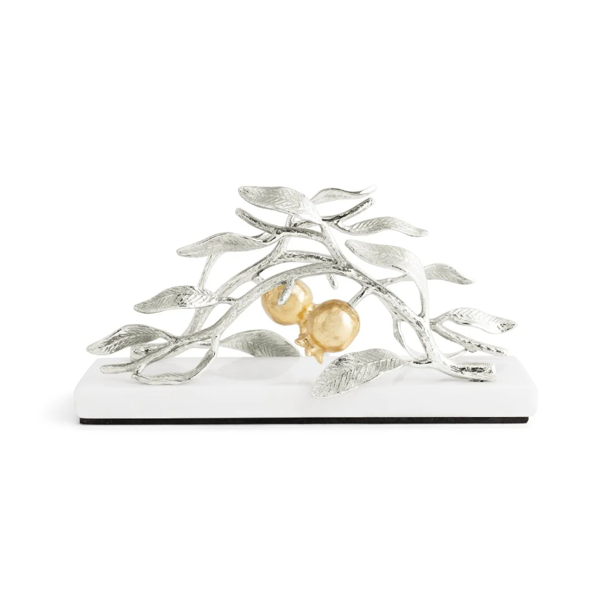 Pomegranate Silver & Gold Vertical Napkin Holder