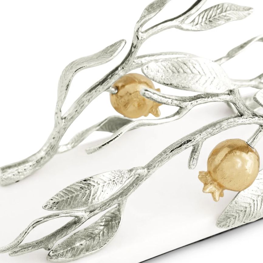 Pomegranate Silver & Gold Vertical Napkin Holder