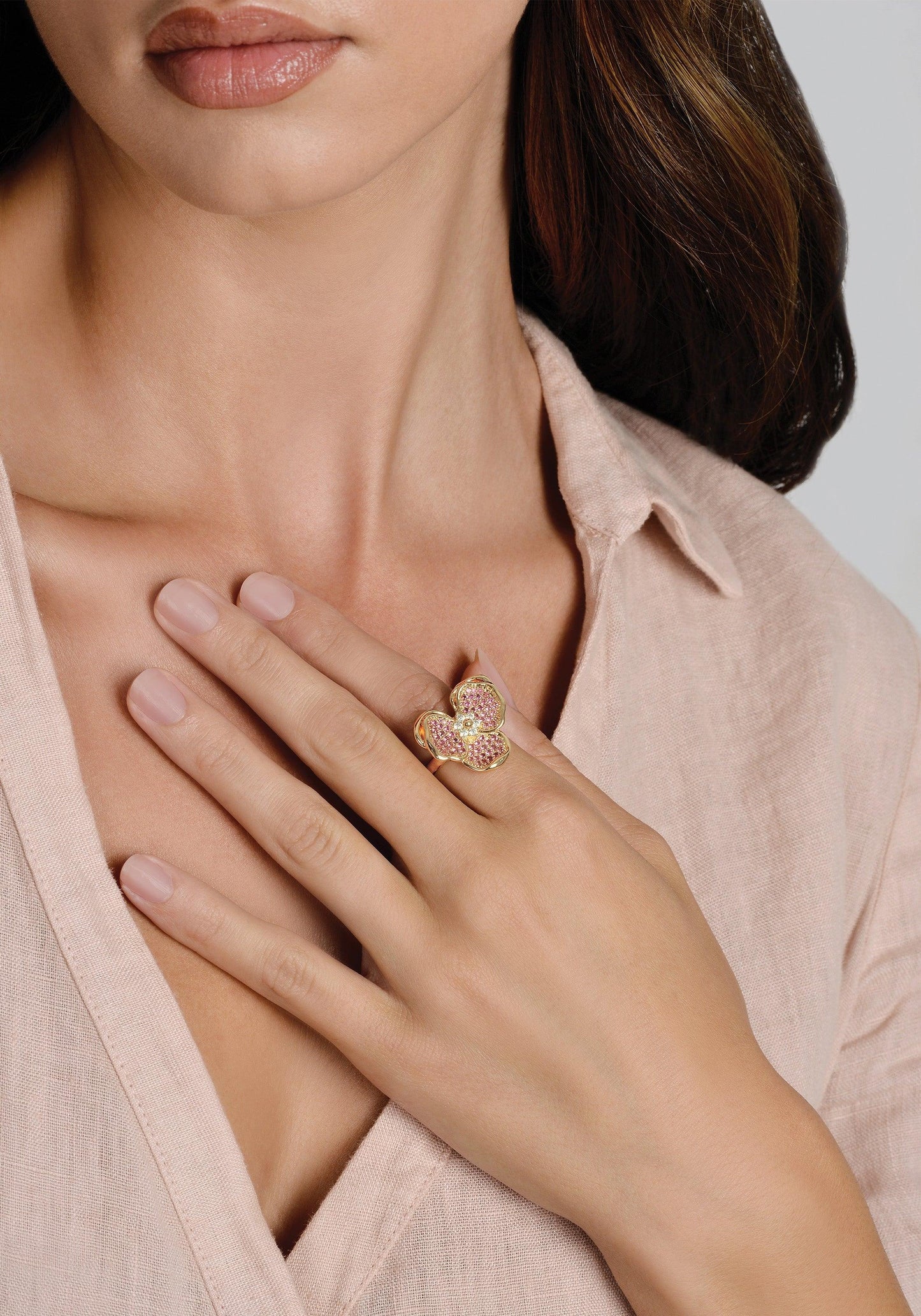 Orchid Pink Pavé Ring