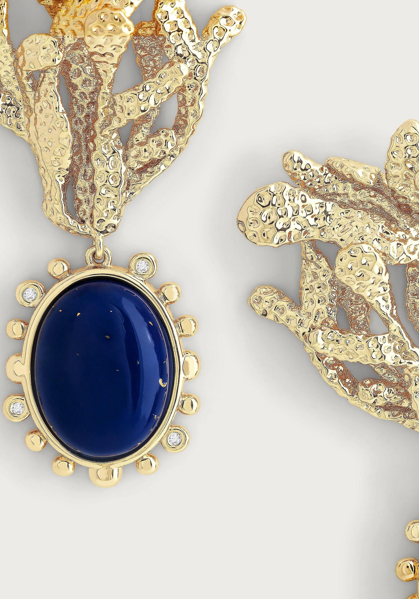 Kelp With Lapis Drop Earrings