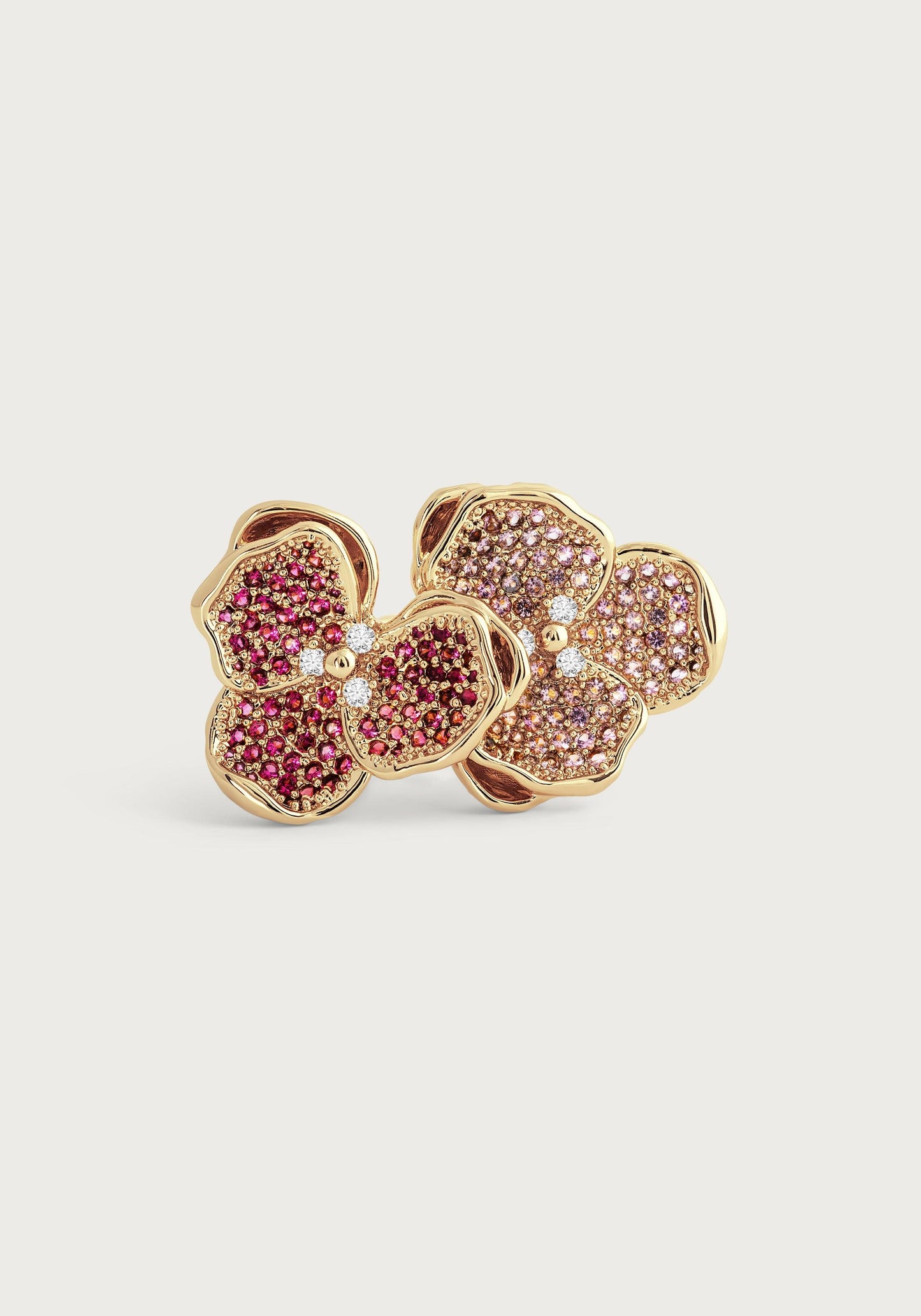 Orchid Double Pink Pavé Ring