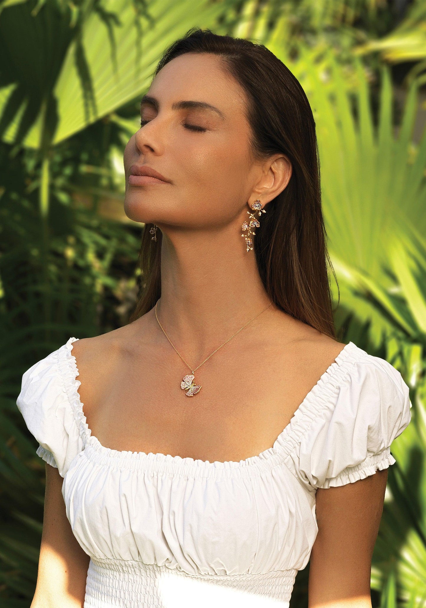 Orchid Pink Pavé Dangle Earrings