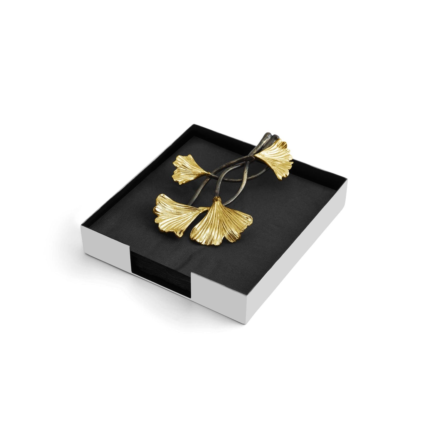 Golden Ginkgo Napkin Holder - Dinner