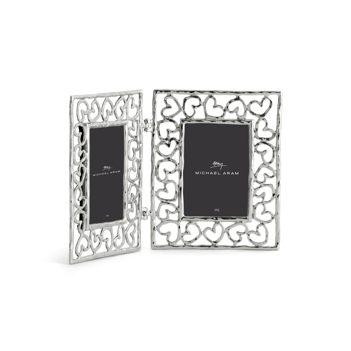 Heart Hinged Frame - Silver / 2x3