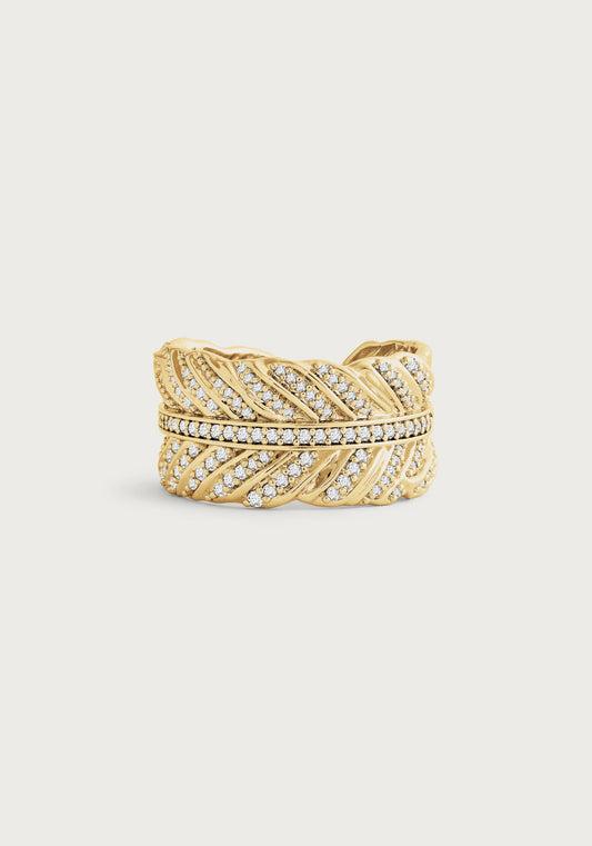 Feather Pave Ring