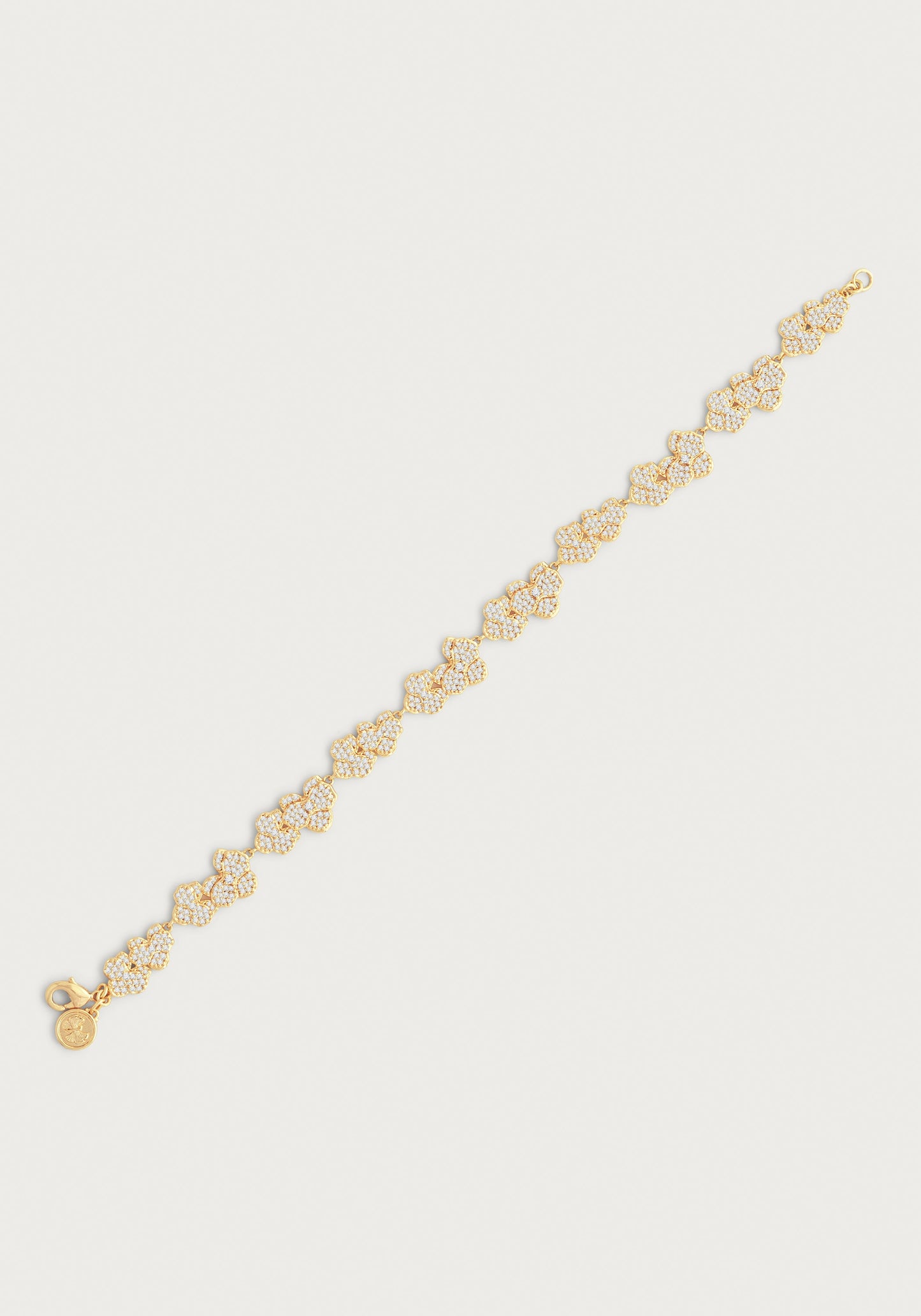 Orchid White Pavé Tennis Bracelet, Gold