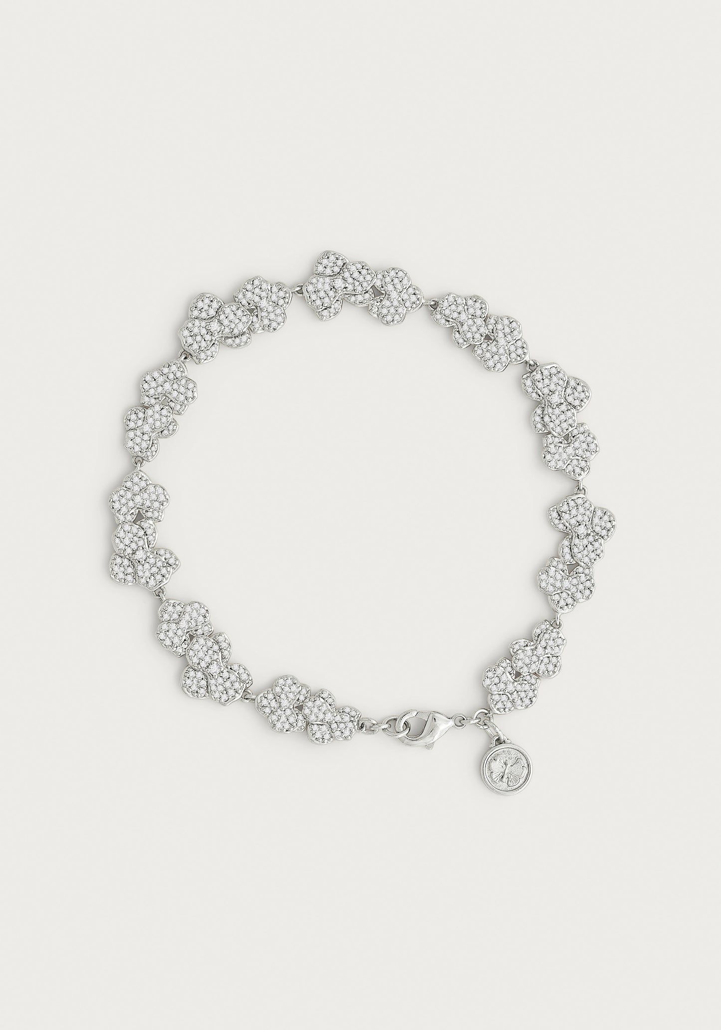 Orchid White Pavé Tennis Bracelet, Silver
