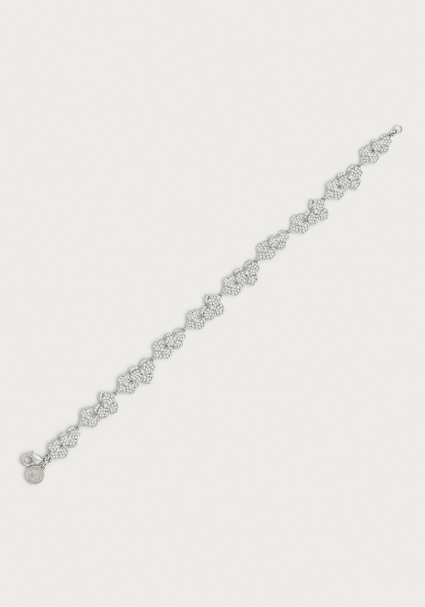 Orchid White Pavé Tennis Bracelet, Silver