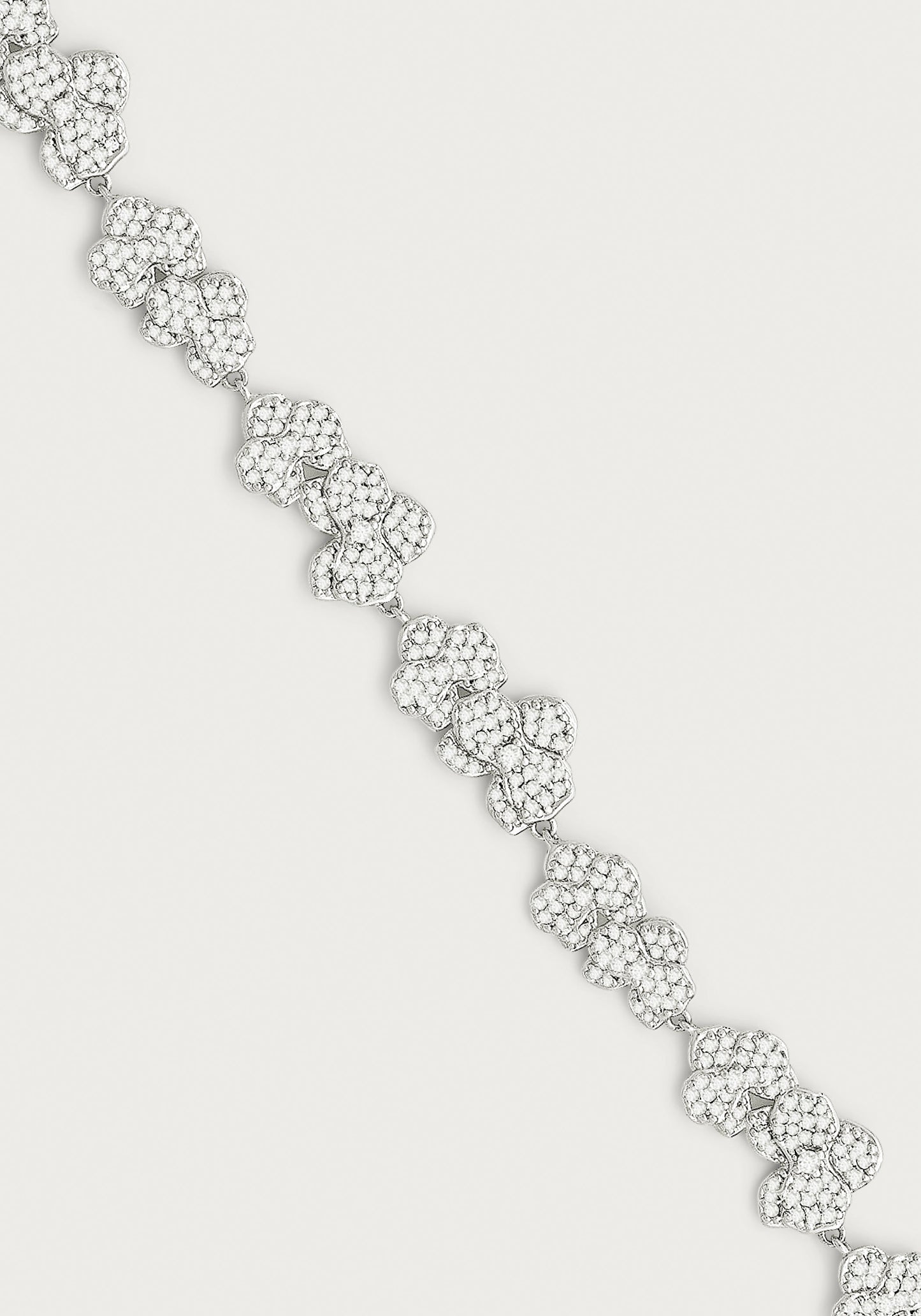 Orchid White Pavé Tennis Bracelet, Silver