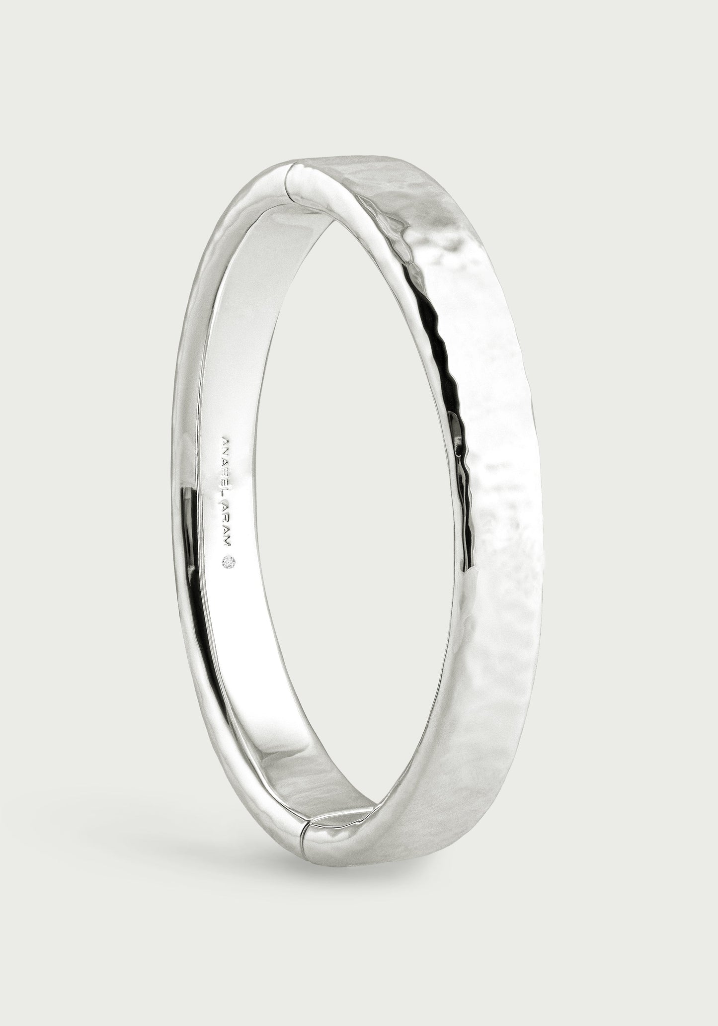 Farrier Wide Hinged Bangle, Silver