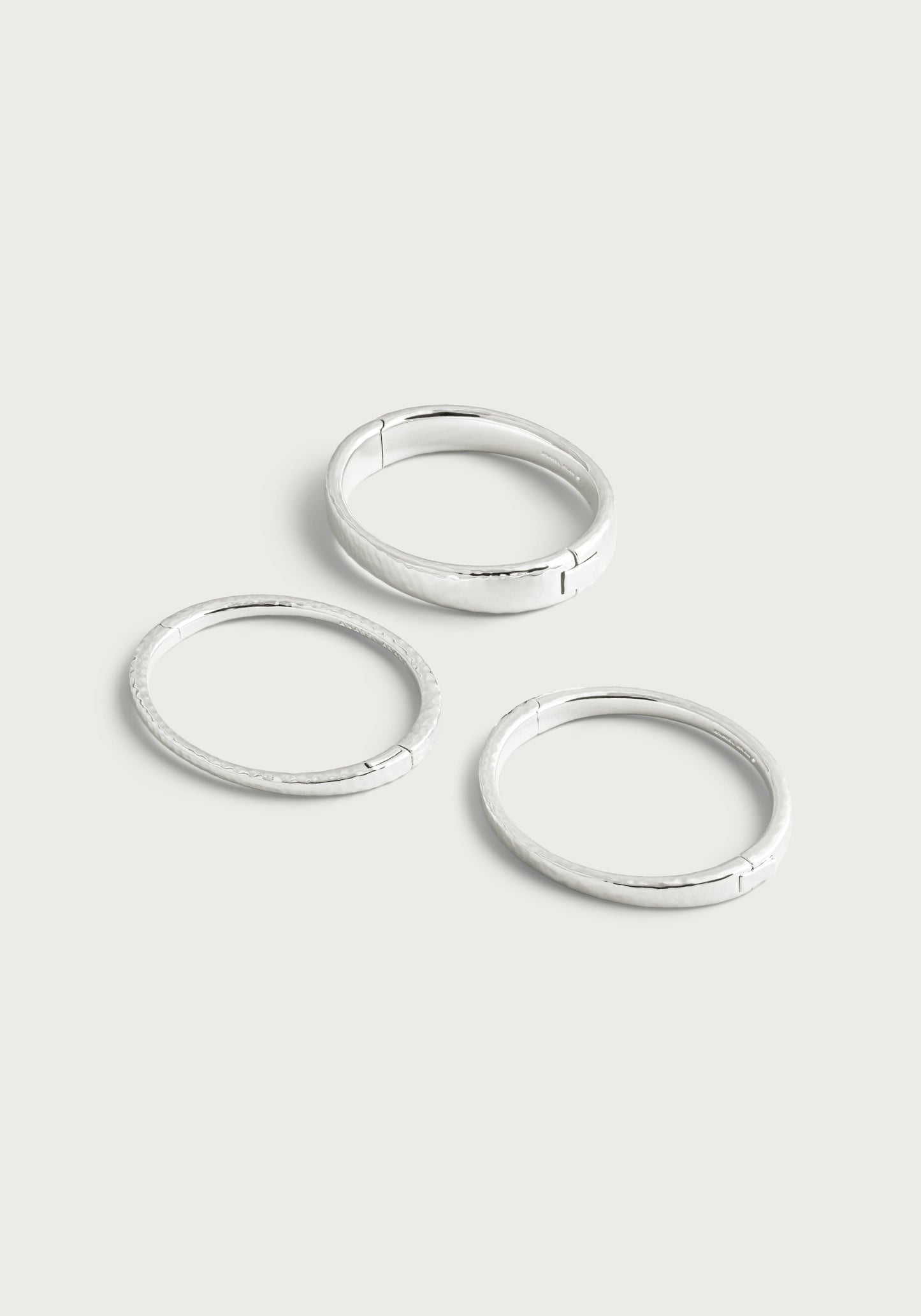 Farrier Wide Hinged Bangle, Silver