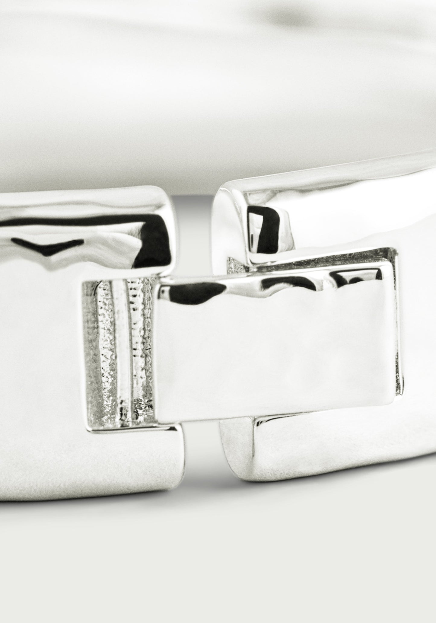 Farrier Wide Hinged Bangle, Silver