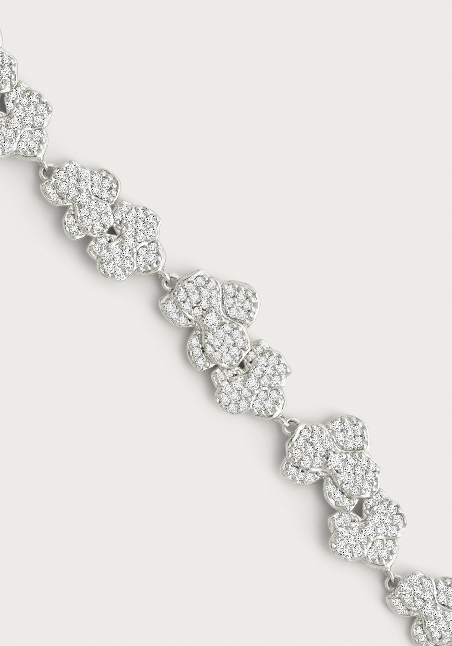 Orchid White Pavé Necklace, Silver