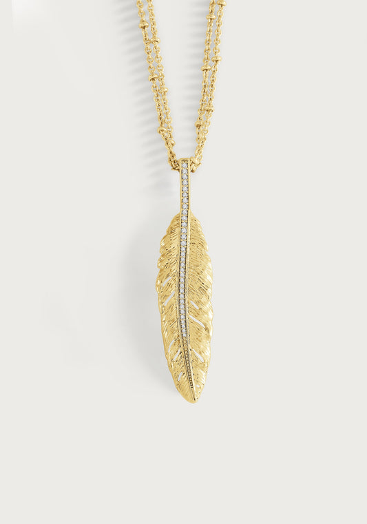 Feather Large Pendant Necklace