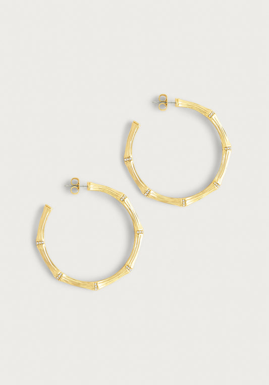 Bamboo Large Hoop Earrings